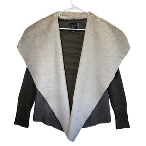 Dolce Cabo Women's Sweater with Faux Fur and Faux Suede Design. Size M
